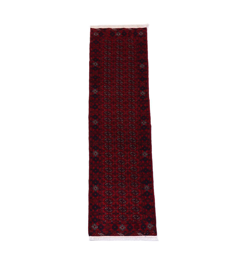 Afghan Teppich 278 x 83 cm - dunkelrot