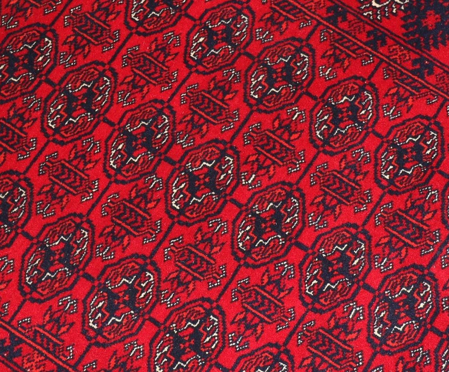 Afghan Teppich 278 x 83 cm - dunkelrot