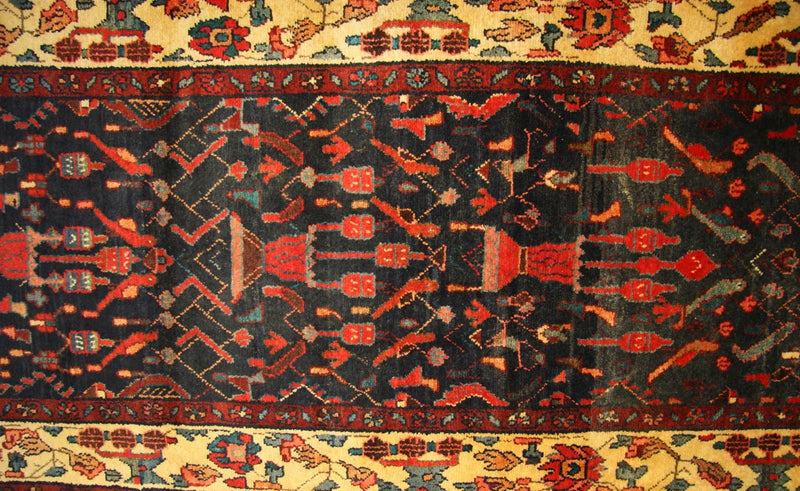 Perserteppich - Nomadic 410 x 104 cm - blau