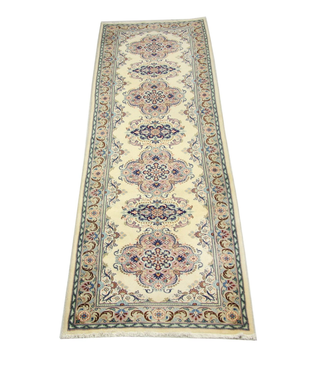 Perserteppich - Keshan 300 x 82 cm - blau