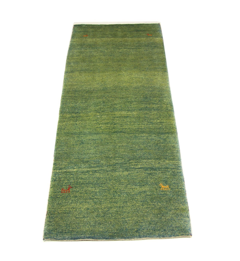 Gabbeh Teppich - Perser 233 x 84 cm - grün