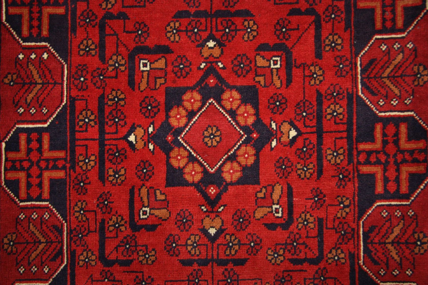 Afghan Teppich - Kunduz 286 x 75 cm - rot