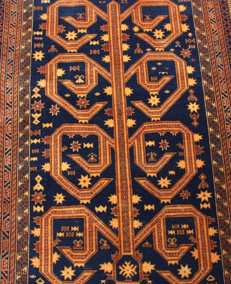 Afghan Teppich 140 x 95 cm - blau