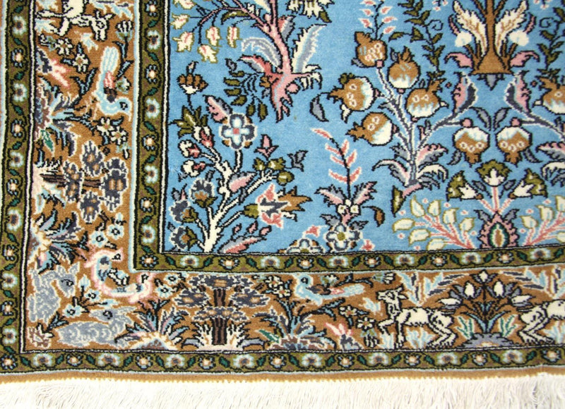 Perserteppich - Ghom 159 x 108 cm - blau