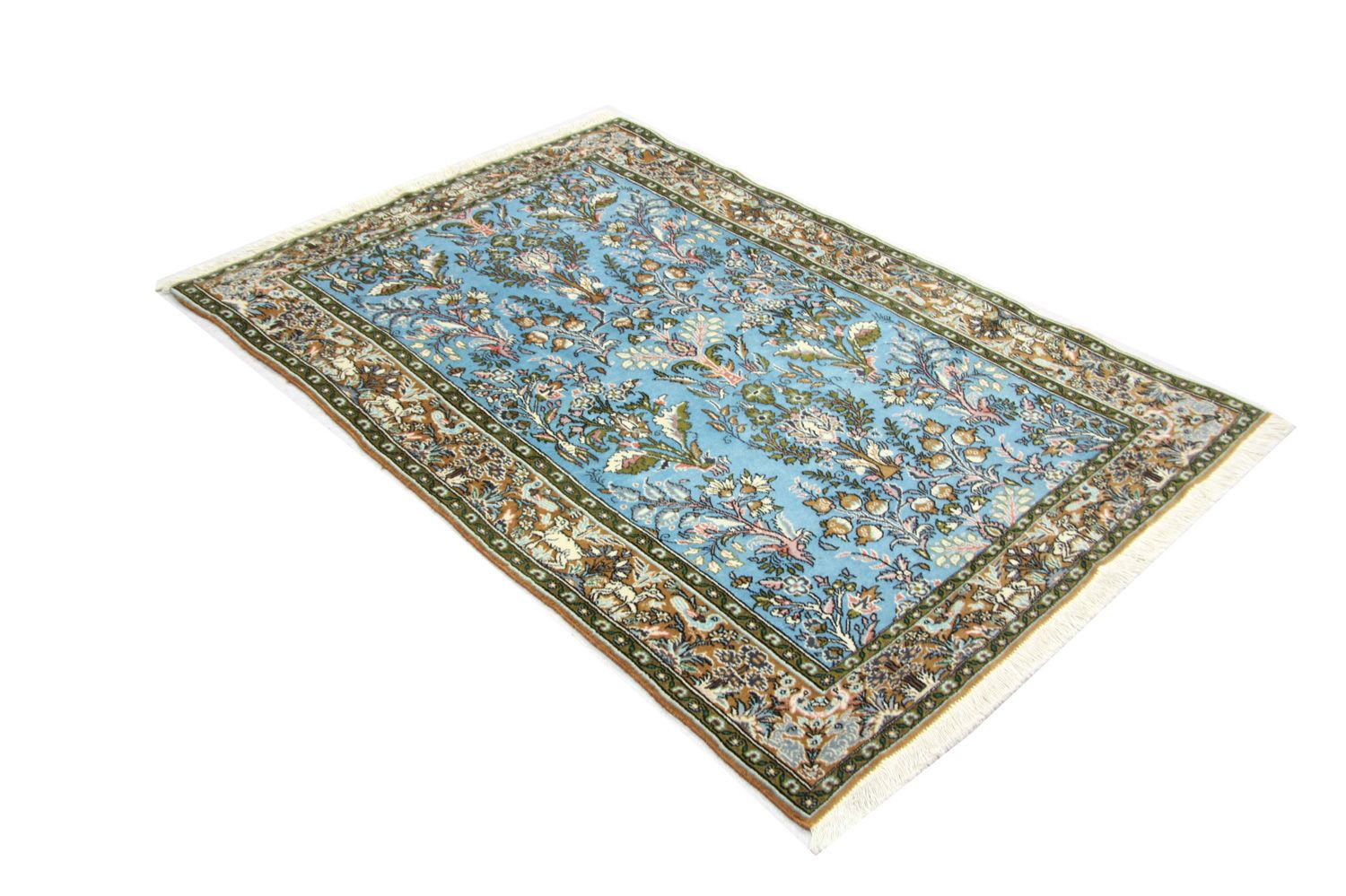 Perserteppich - Ghom 159 x 108 cm - blau