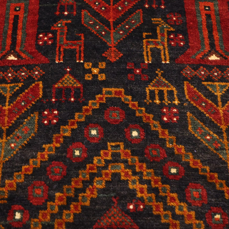 Läufer Belutsch - 293 x 108 cm - dunkelrot
