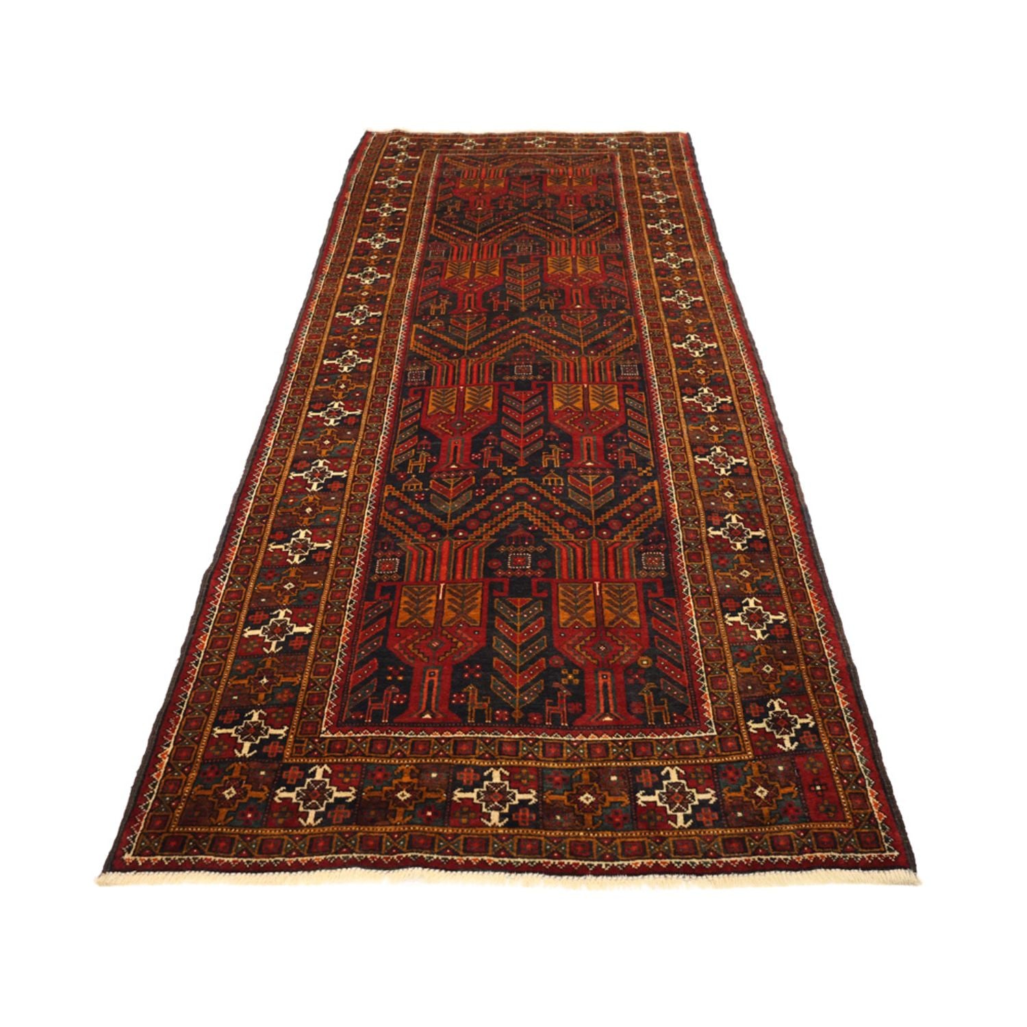 Läufer Belutsch - 293 x 108 cm - dunkelrot