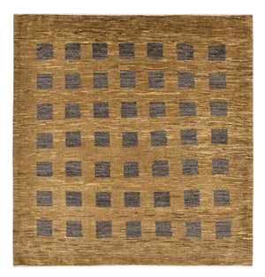 Gabbeh Teppich - Loribaft Perser quadratisch  - 200 x 194 cm - dunkelbeige