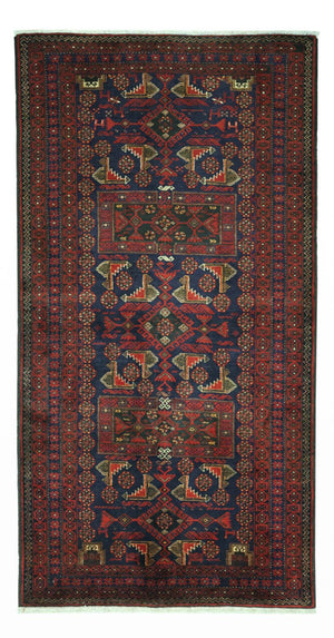 Läufer Belutsch - 194 x 101 cm - dunkelrot