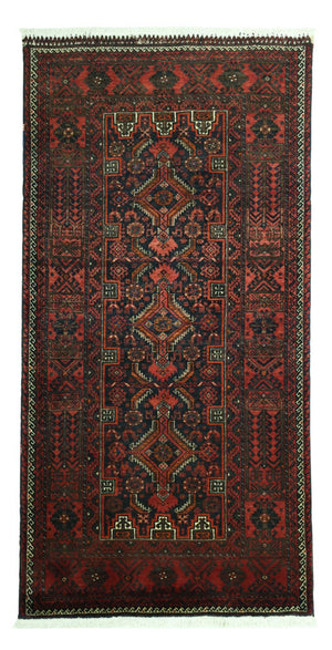Läufer Belutsch - 190 x 99 cm - dunkelrot