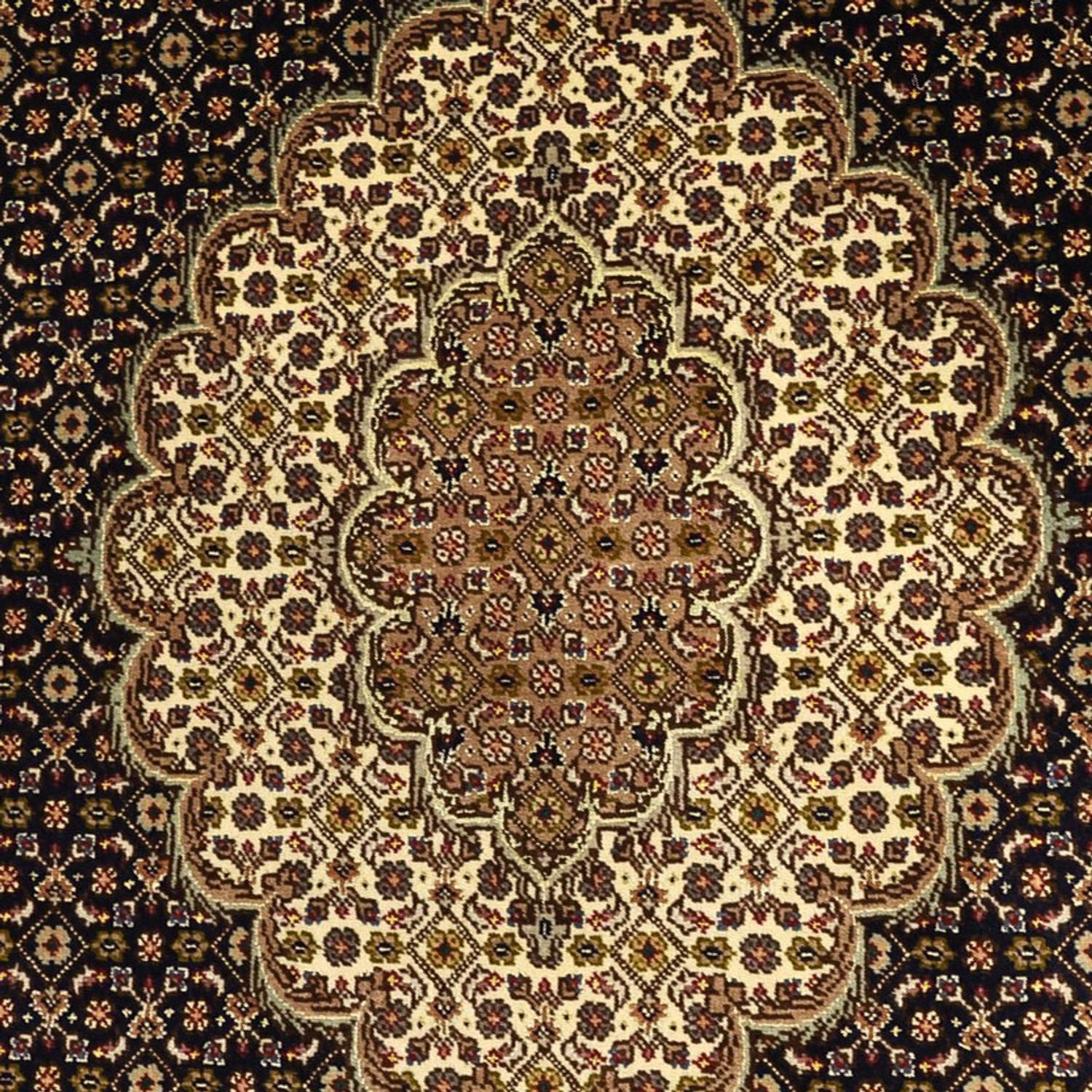 Perserteppich - Täbriz - Royal - Seidenkette - 159 x 98 cm - dunkelbeige
