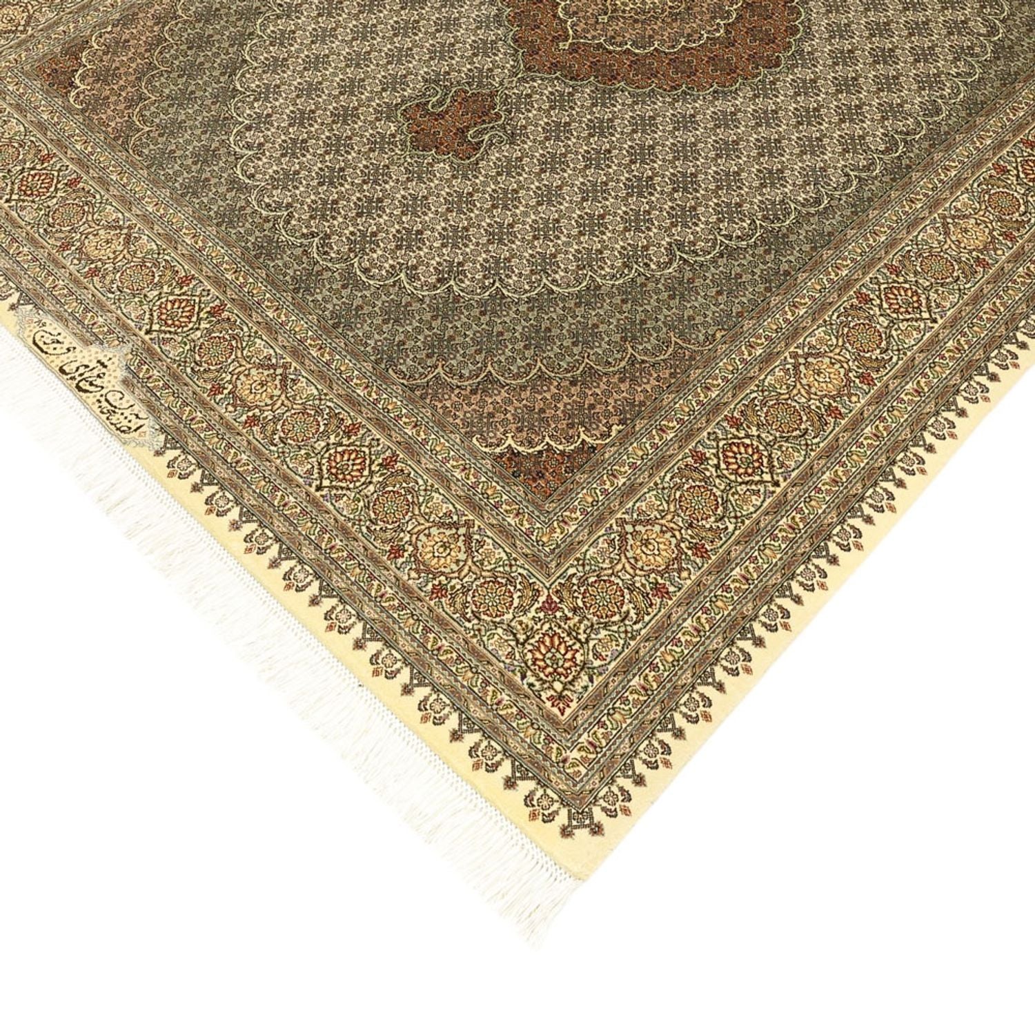 Perserteppich - Täbriz - Royal - Royal - 197 x 154 cm - dunkelbeige