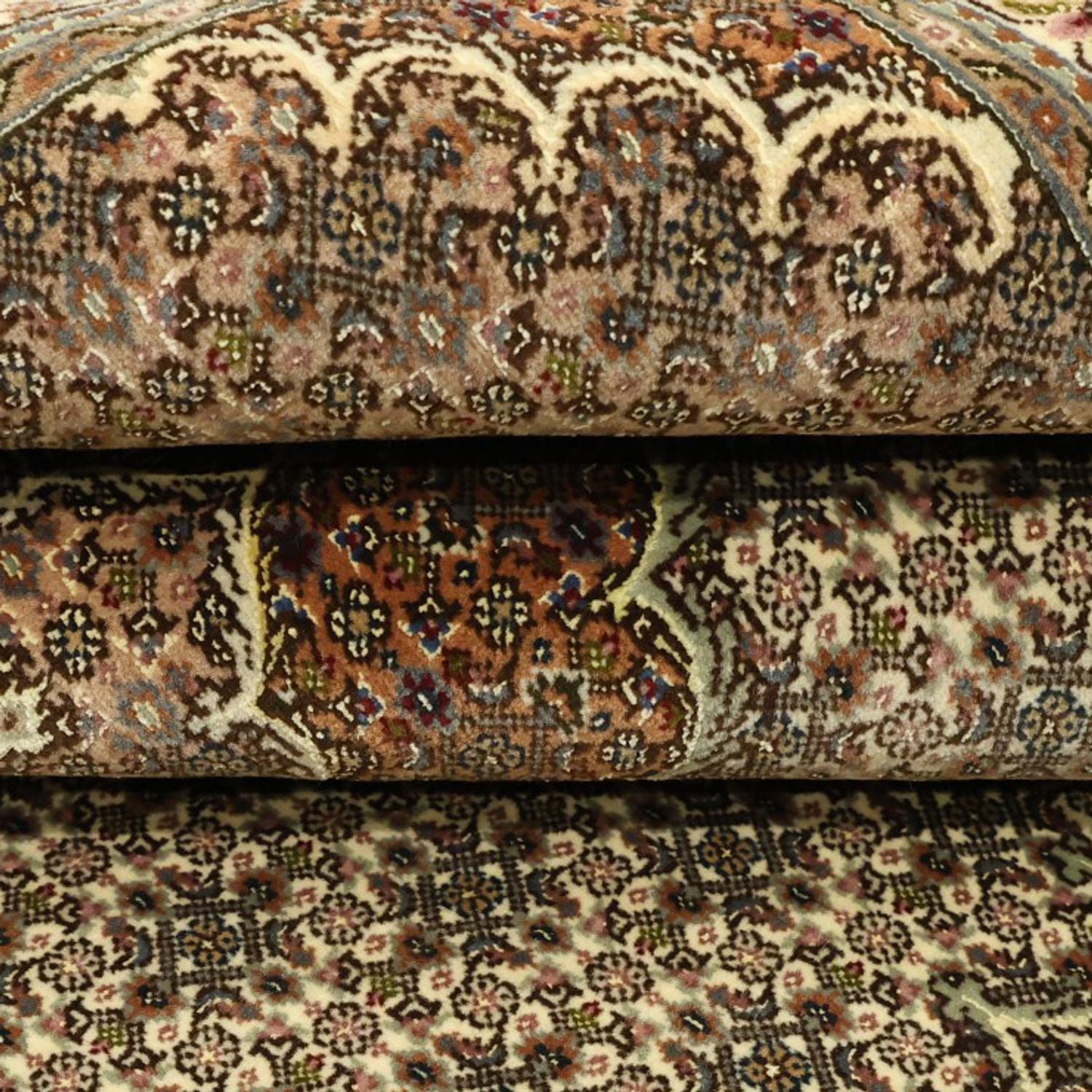 Perserteppich - Täbriz - Royal - Royal - 197 x 154 cm - dunkelbeige