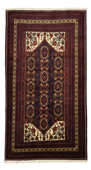 Belutsch Teppich - 210 x 115 cm - dunkelrot
