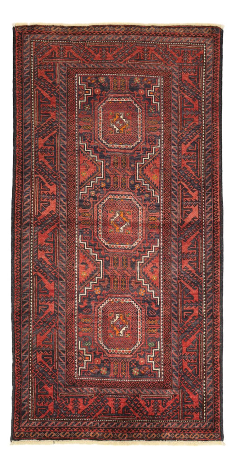 Läufer Belutsch - 194 x 98 cm - dunkelrot