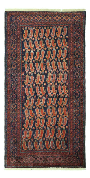 Läufer Belutsch - 194 x 100 cm - dunkelrot