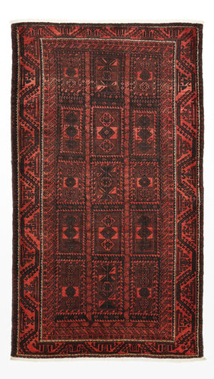 Belutsch Teppich - 205 x 117 cm - dunkelrot