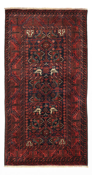 Läufer Belutsch - 200 x 107 cm - dunkelrot