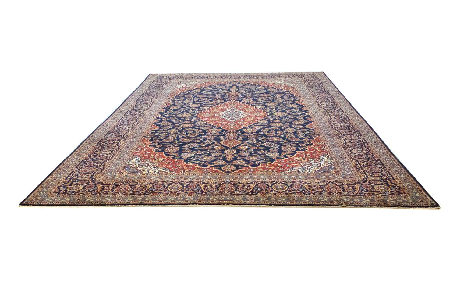 Perserteppich - Keshan 419 x 298 cm - blau