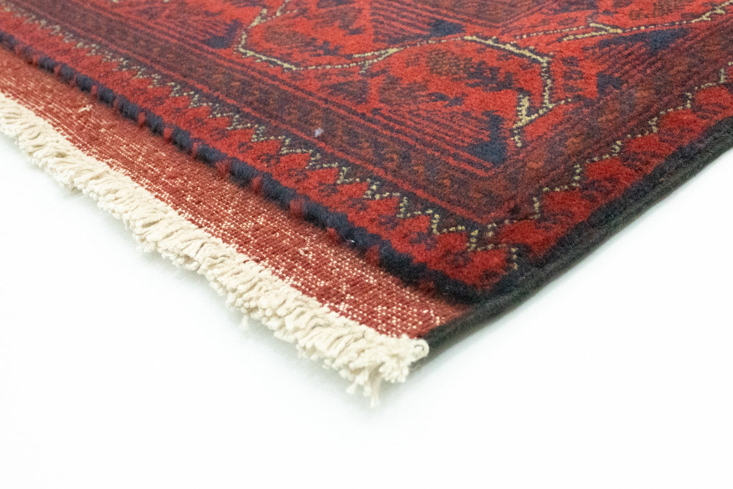 Afghan Teppich - Kunduz 296 x 84 cm - dunkelrot