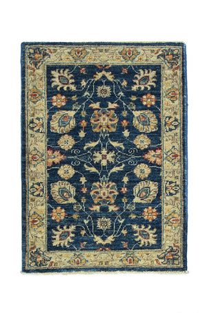 Ziegler Teppich 84 x 62 cm - dunkelblau