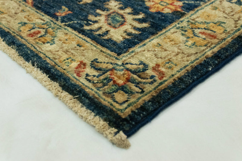 Ziegler Teppich 84 x 62 cm - dunkelblau