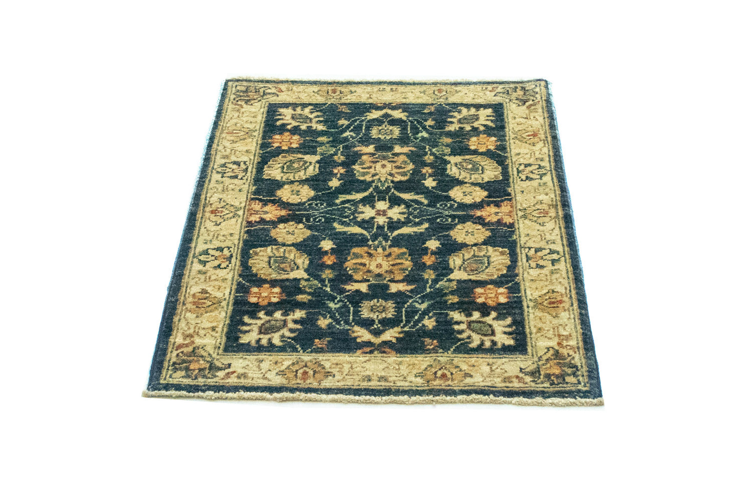 Ziegler Teppich 84 x 62 cm - dunkelblau