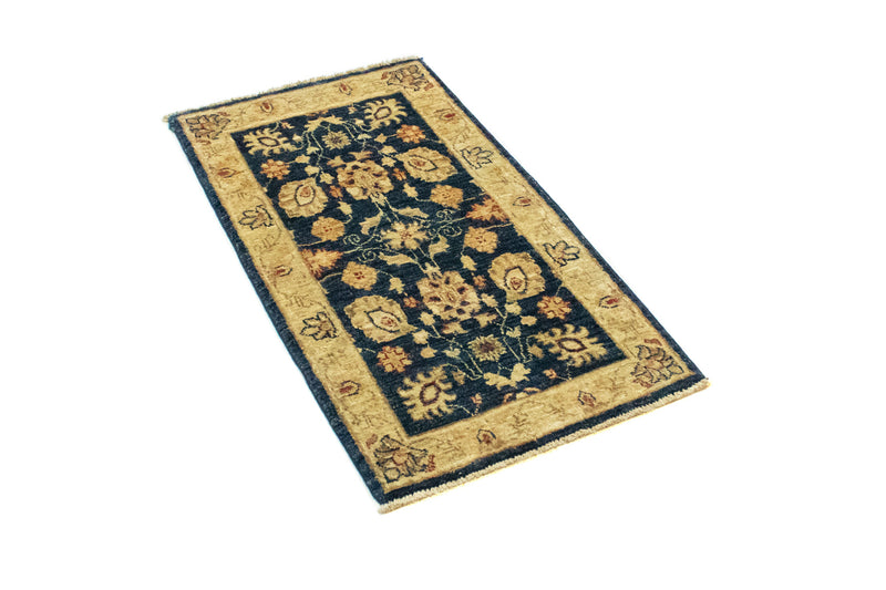 Ziegler Teppich 98 x 52 cm - dunkelblau