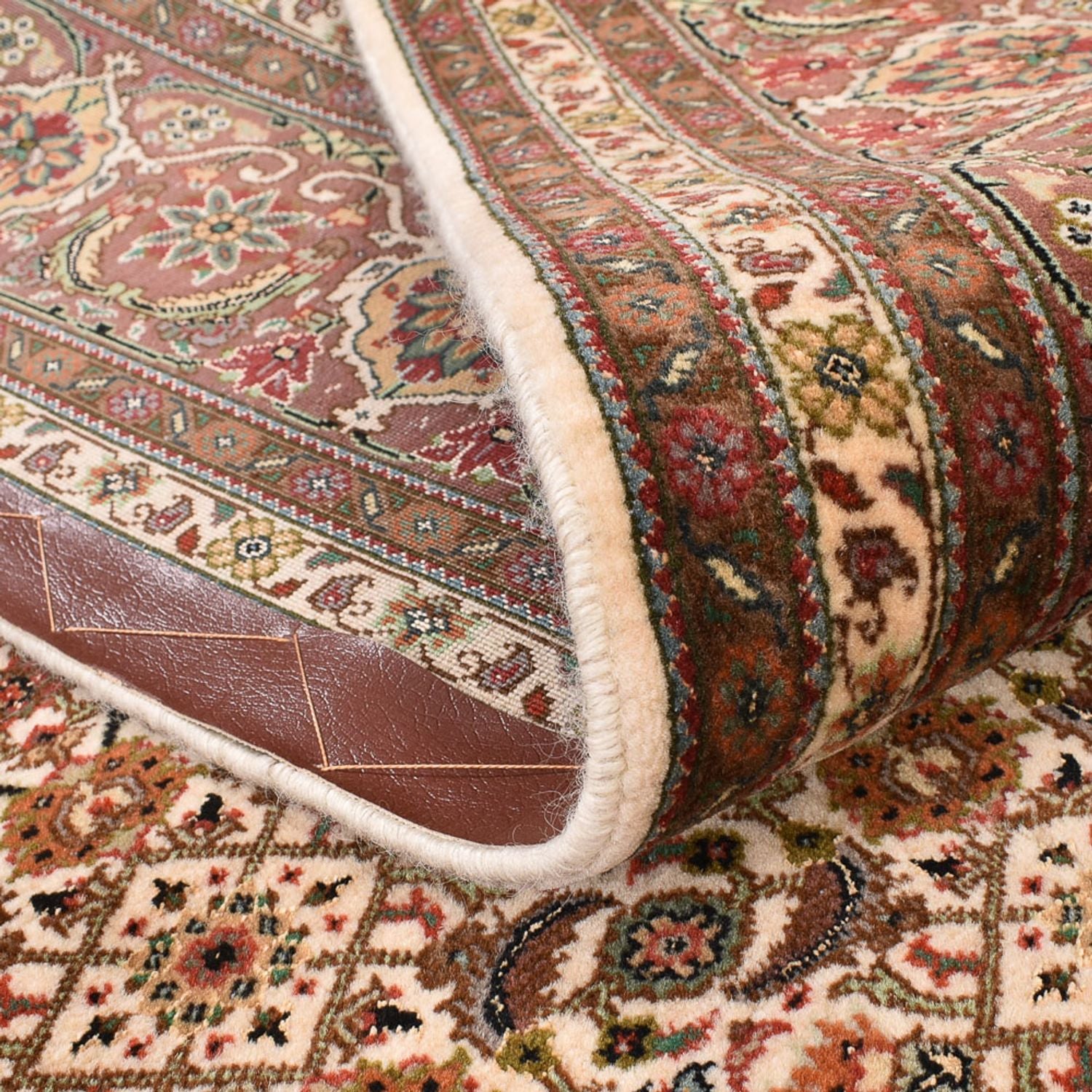 Perserteppich - Täbriz - Royal quadratisch  - 200 x 199 cm - dunkelbeige