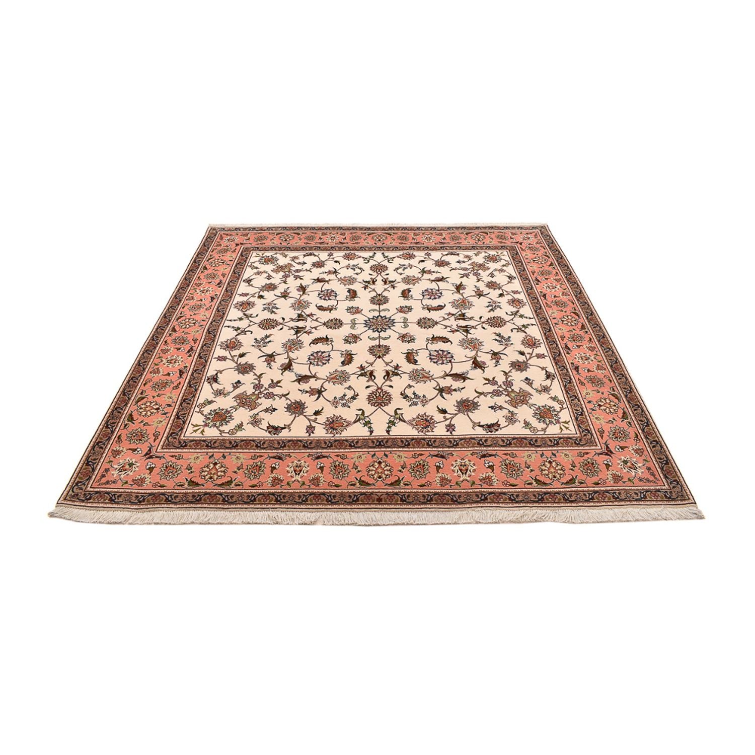 Perserteppich - Täbriz - Royal quadratisch  - 210 x 204 cm - hellbeige