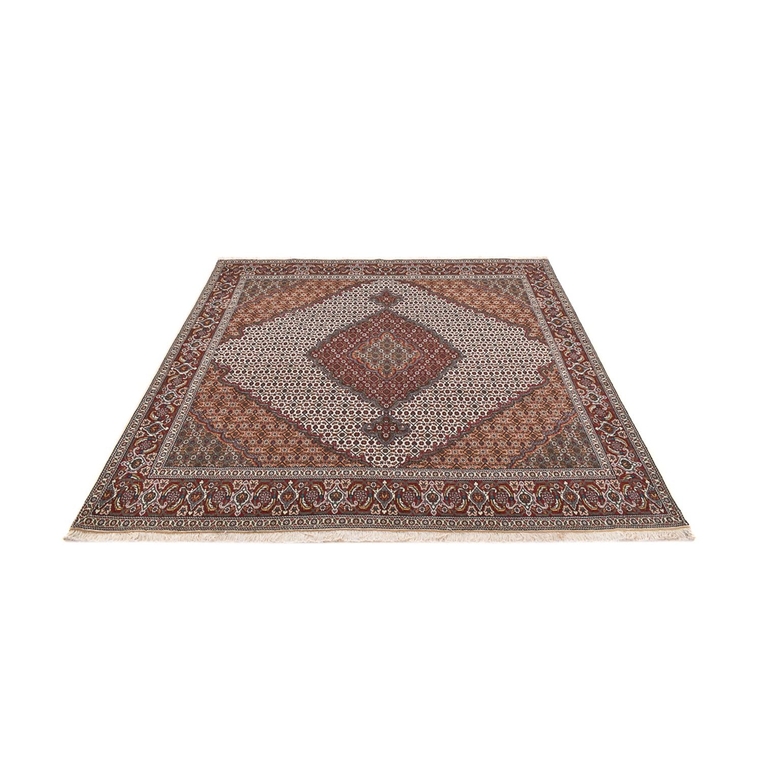 Perserteppich - Täbriz - Royal quadratisch  - 204 x 202 cm - hellbraun