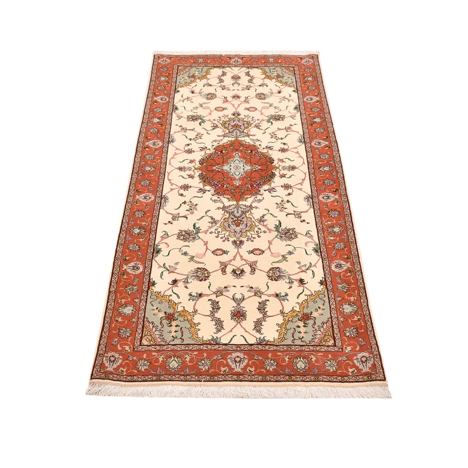 Läufer Perser - Täbriz - Royal - 206 x 80 cm - mehrfarbig