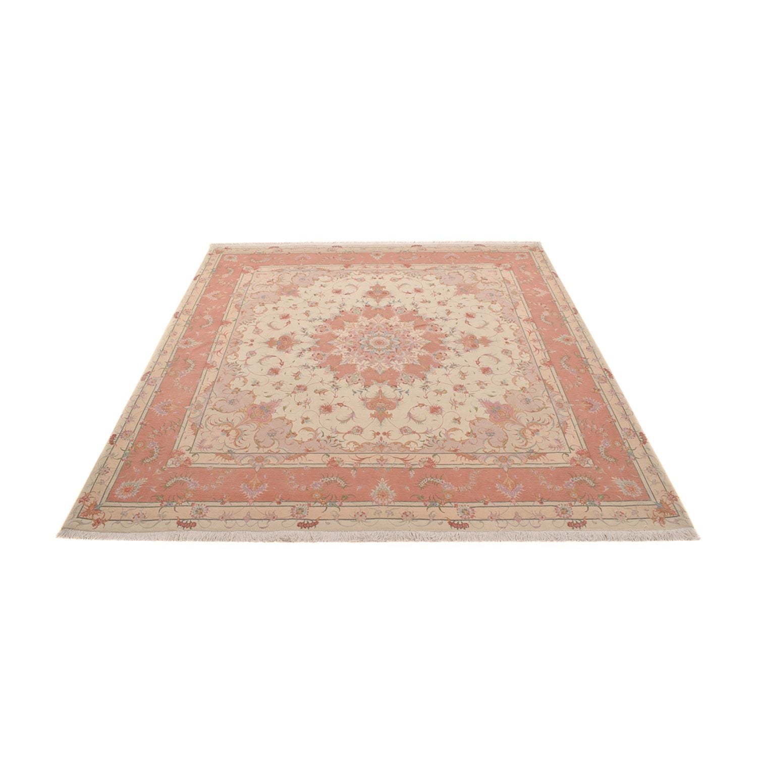 Perserteppich - Täbriz - Royal quadratisch  - 245 x 245 cm - hellbeige
