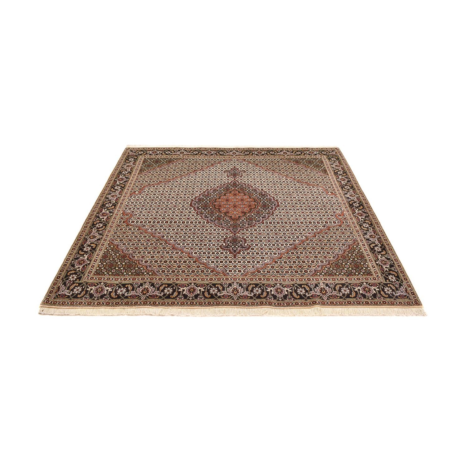 Perserteppich - Täbriz - Royal quadratisch  - 203 x 198 cm - hellbraun