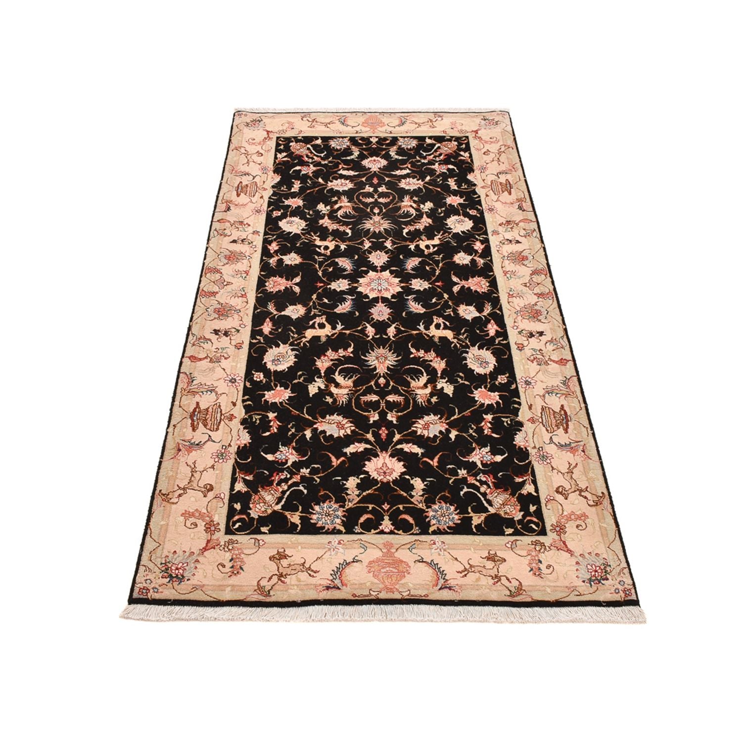 Läufer Perser - Täbriz - Royal - 204 x 100 cm - dunkelblau
