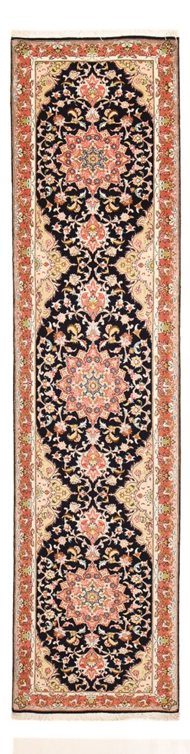 Läufer Perser - Täbriz - Premium - 308 x 74 cm - dunkelblau