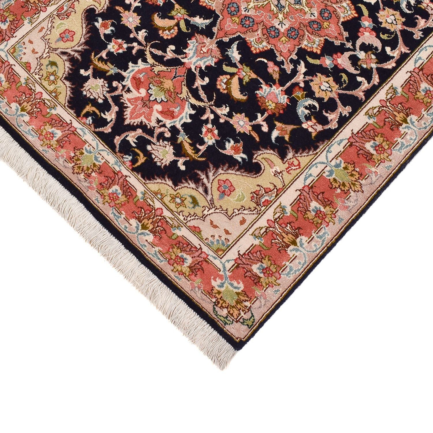 Läufer Perser - Täbriz - Premium - 308 x 74 cm - dunkelblau