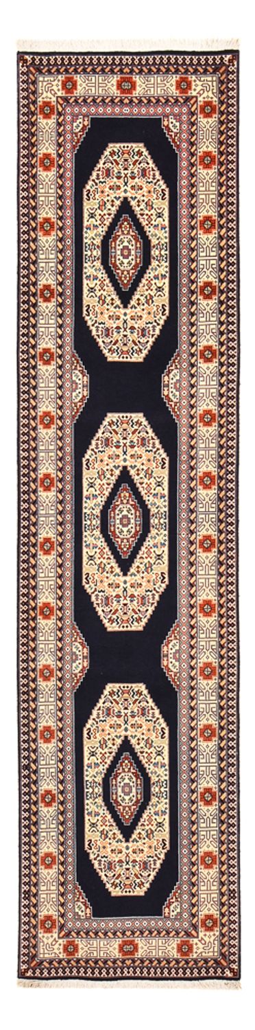 Läufer Perser - Täbriz - Premium - 300 x 73 cm - dunkelblau