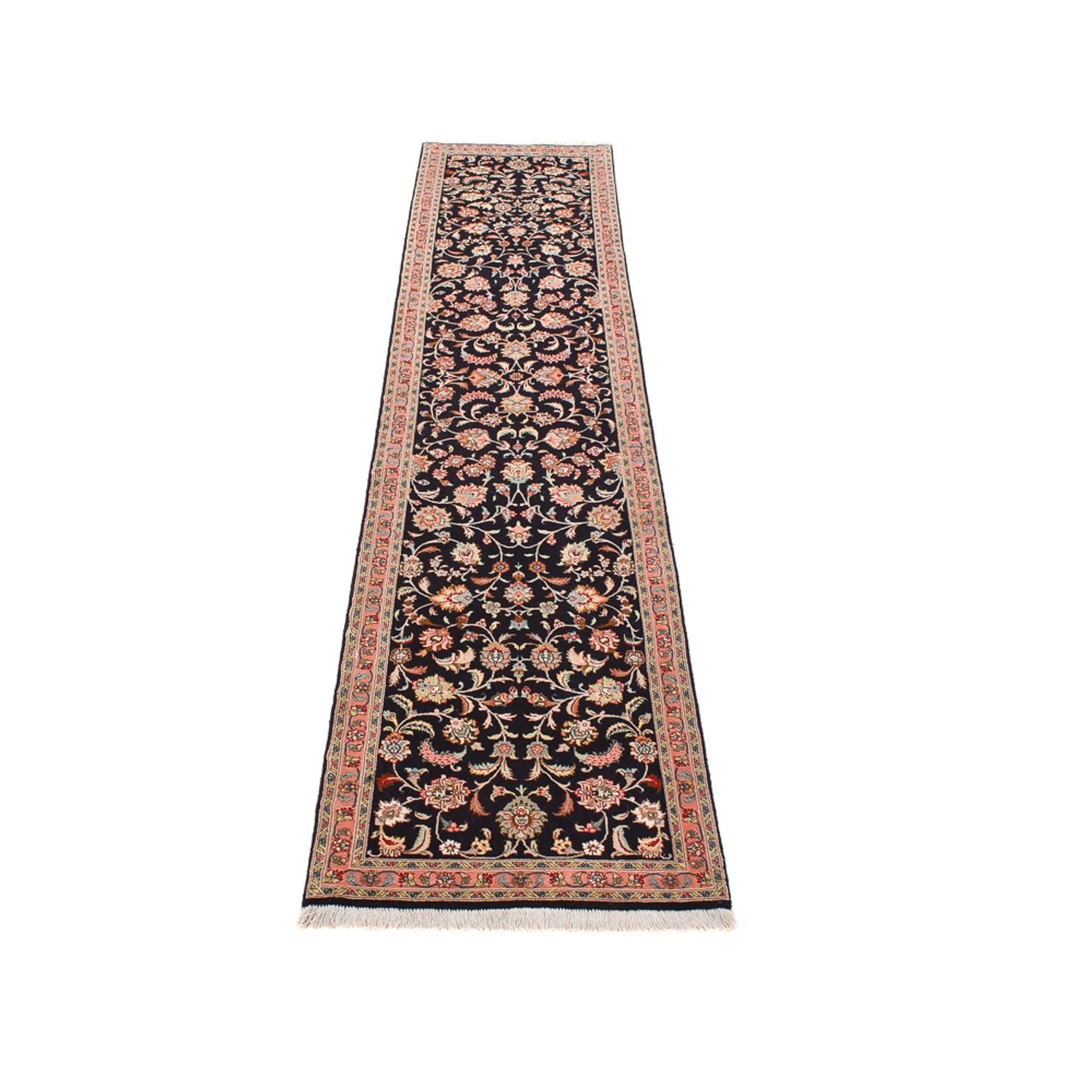 Läufer Perser - Täbriz - Premium - 300 x 66 cm - dunkelblau