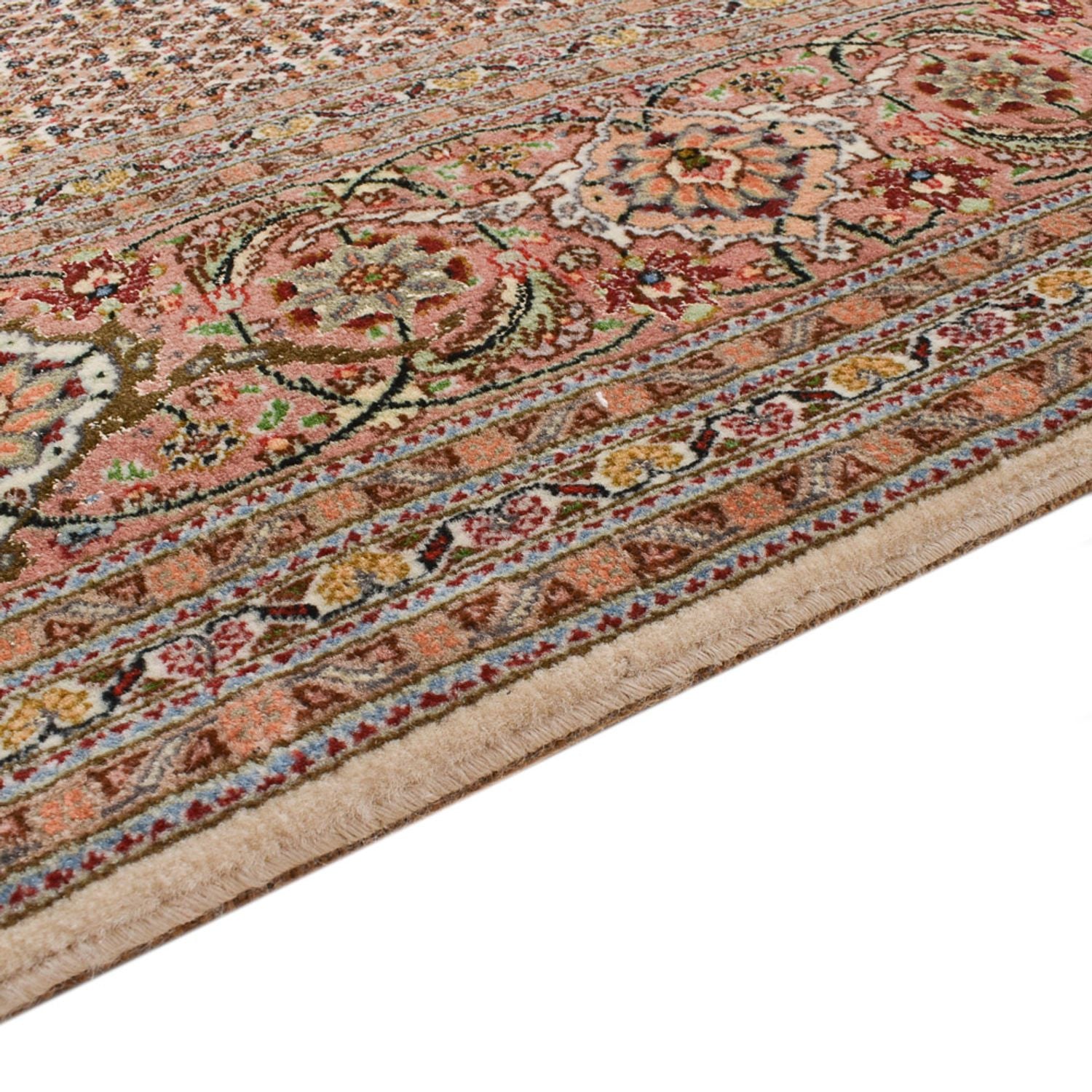Läufer Perser - Täbriz - Royal - 408 x 201 cm - hellbraun
