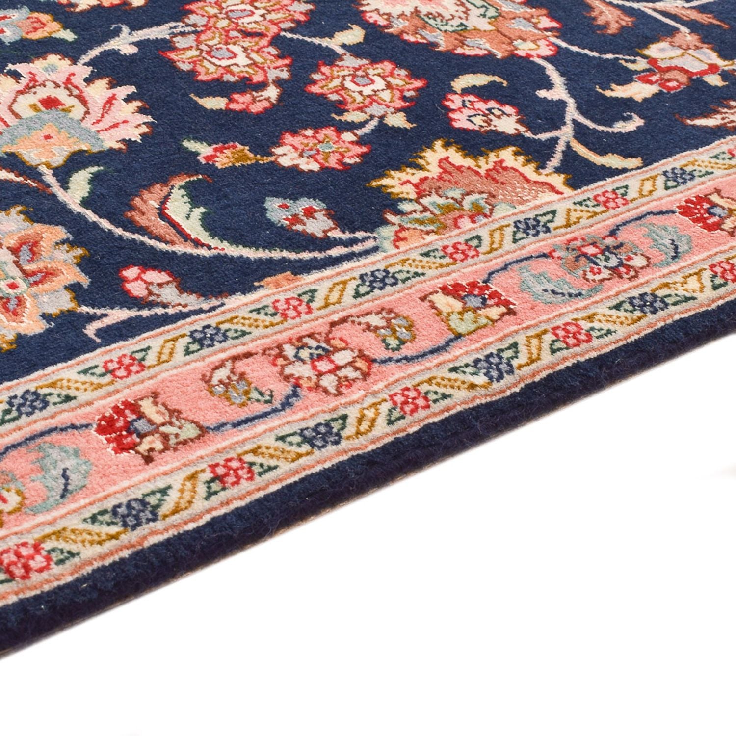 Läufer Perser - Täbriz - Premium - 293 x 65 cm - dunkelblau