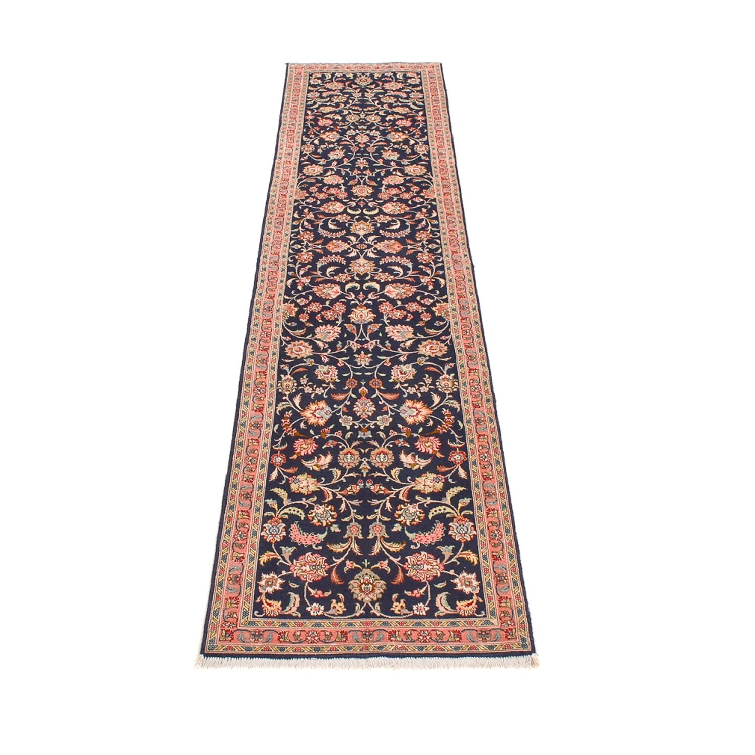 Läufer Perser - Täbriz - Premium - 293 x 65 cm - dunkelblau