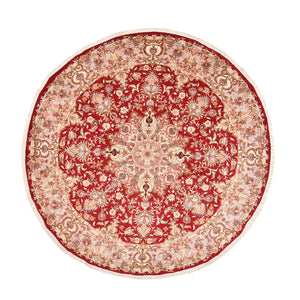 Perserteppich - Täbriz - Premium rund  - 200 x 200 cm - rot