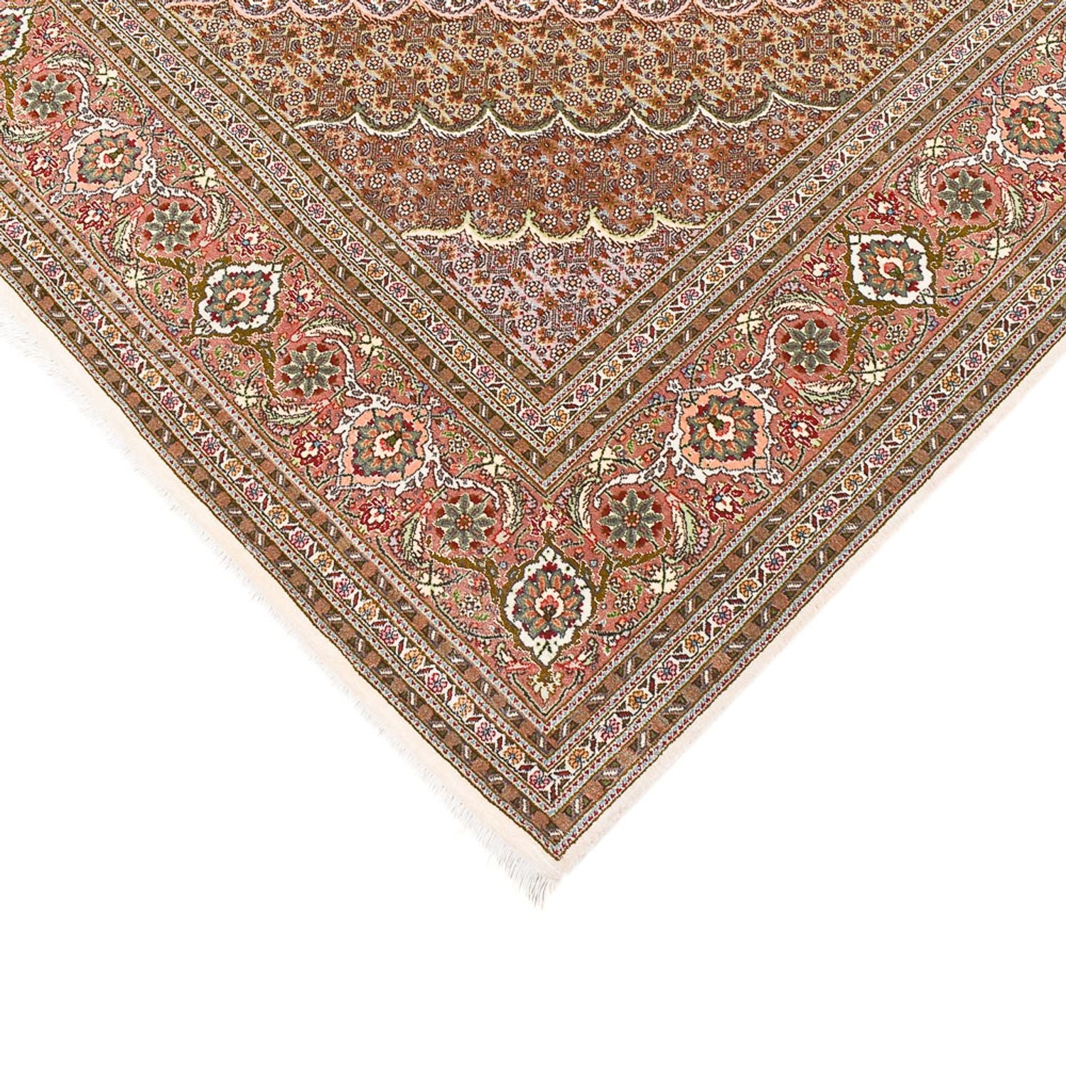 Läufer Perser - Täbriz - Royal - 400 x 202 cm - hellrot