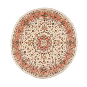 Perserteppich - Täbriz - Premium rund  - 200 x 200 cm - creme