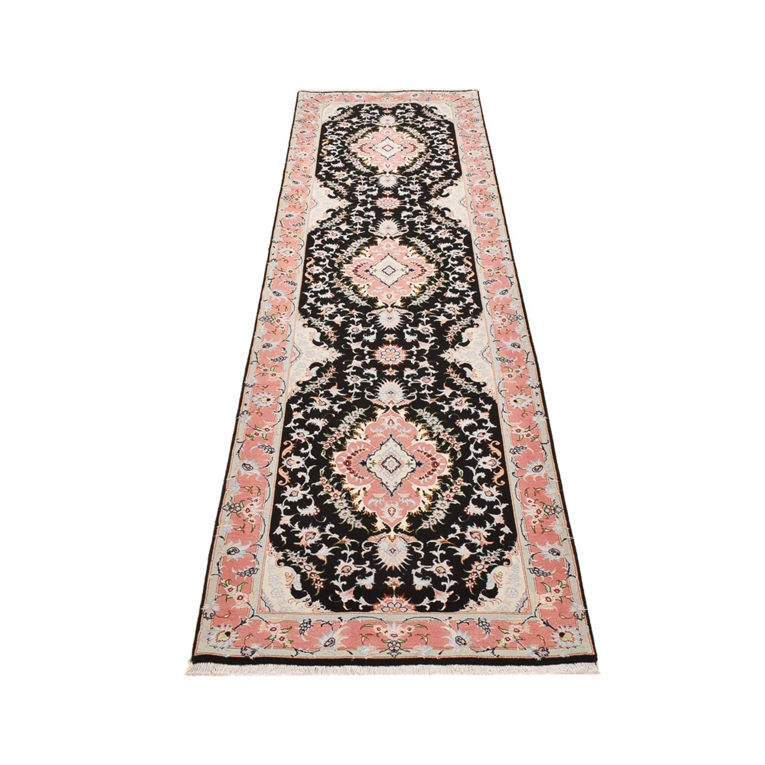 Läufer Perser - Täbriz - Royal - 300 x 83 cm - dunkelblau