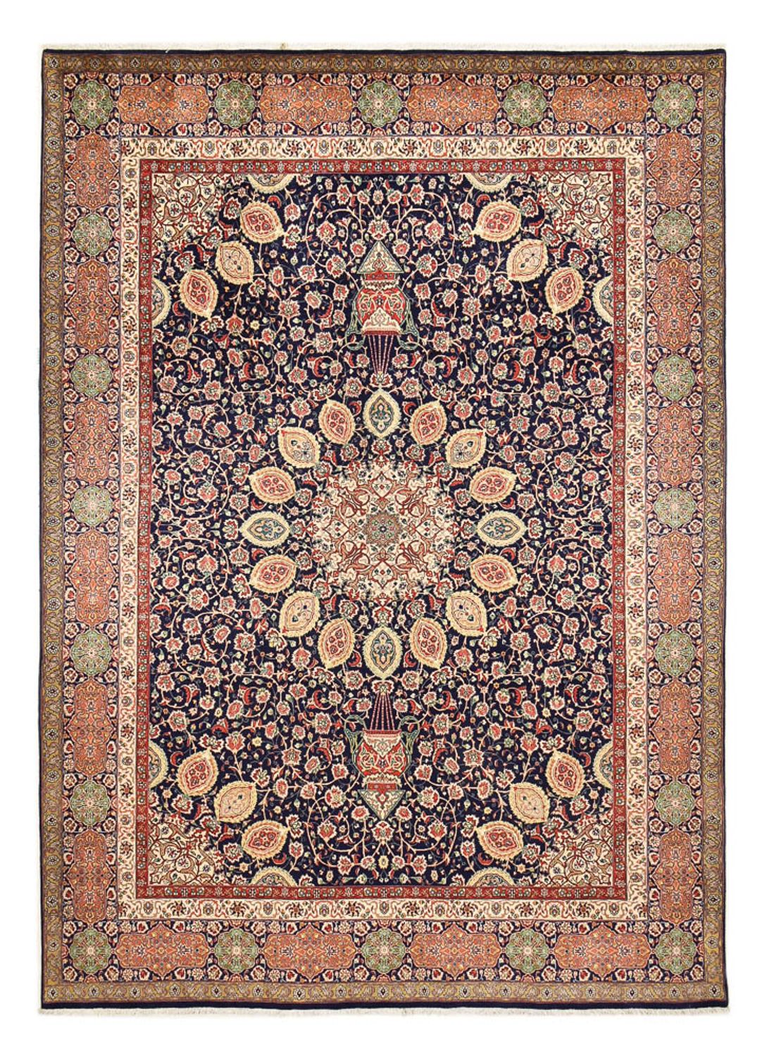 Perserteppich - Täbriz - Royal - 410 x 300 cm - dunkelblau