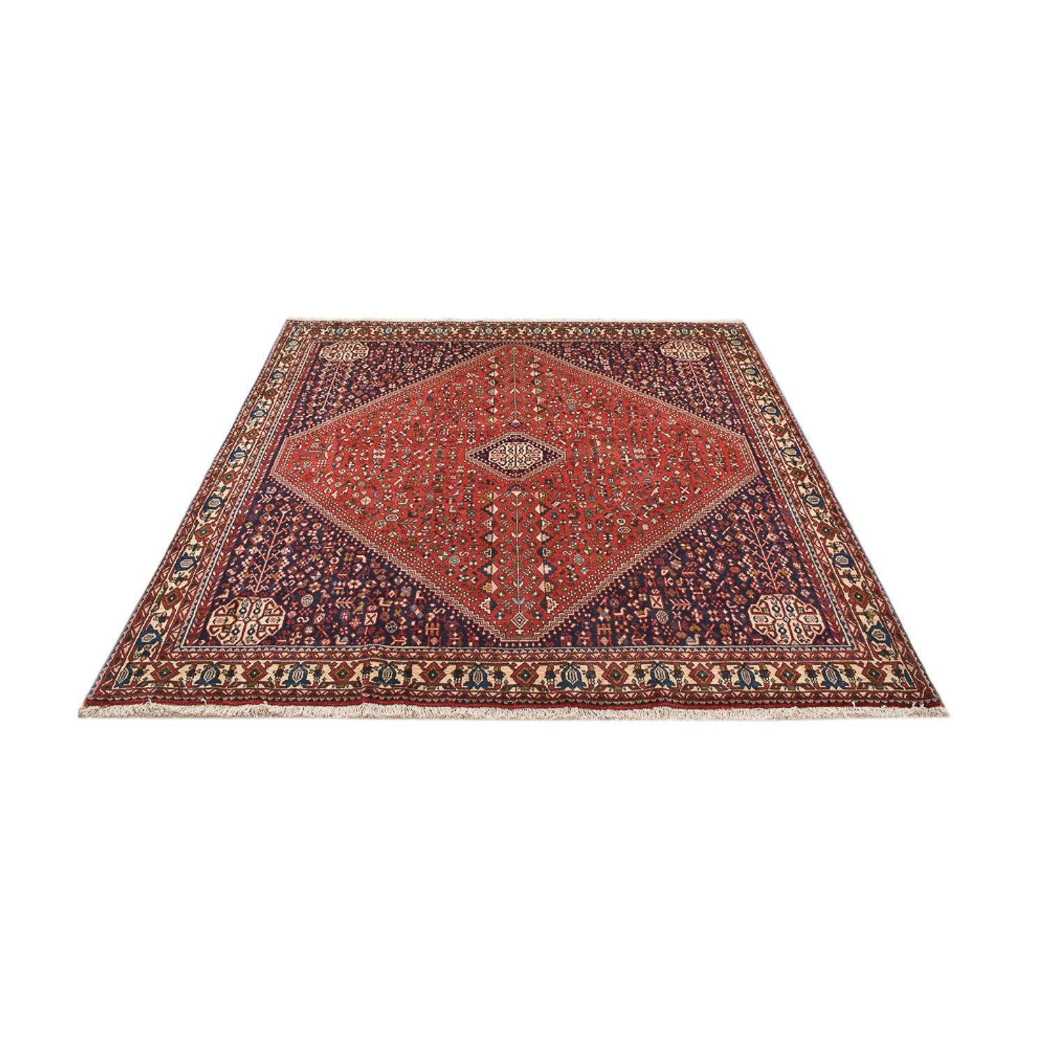 Perserteppich - Nomadic quadratisch  - 197 x 193 cm - rot