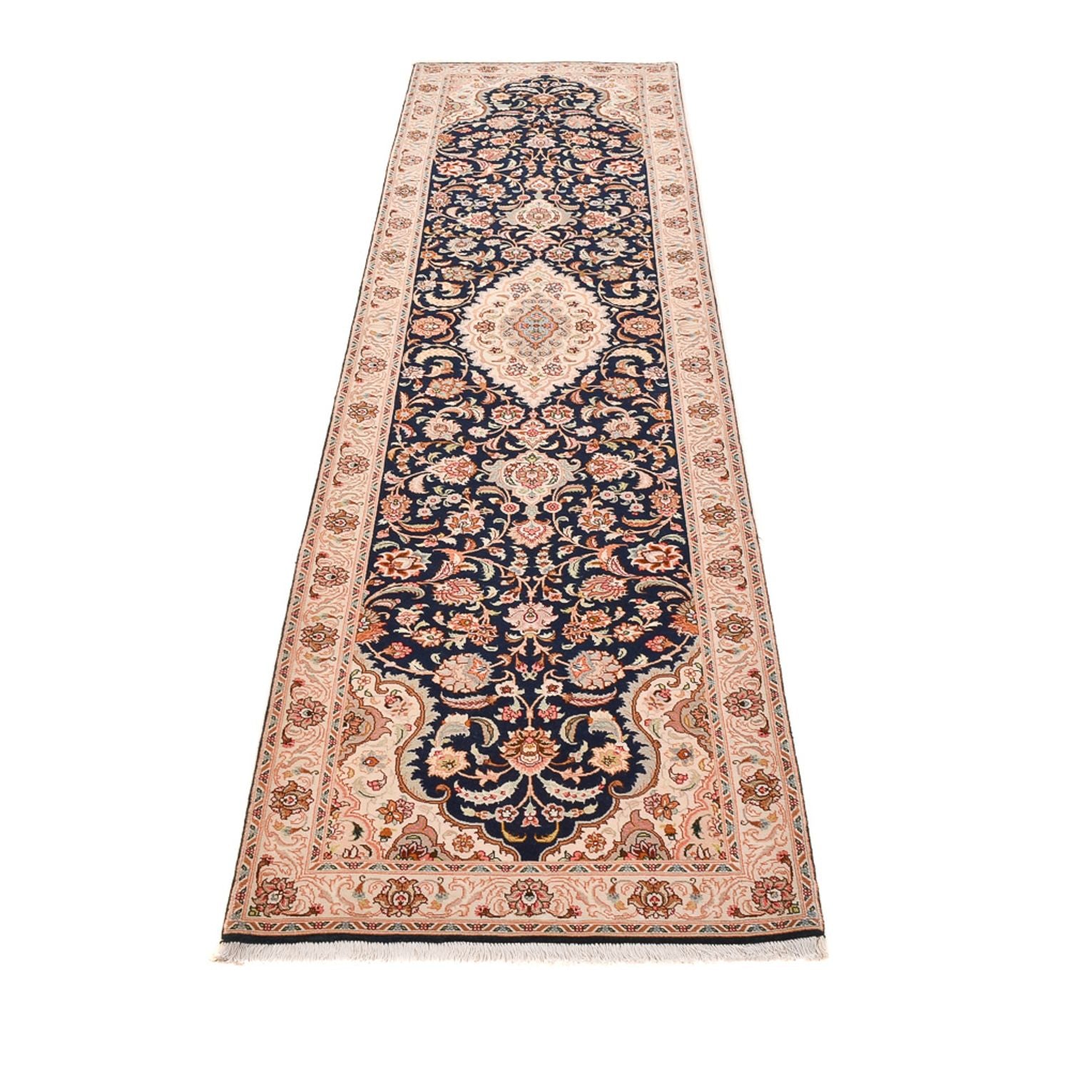 Läufer Perser - Täbriz - Royal - 310 x 83 cm - dunkelblau