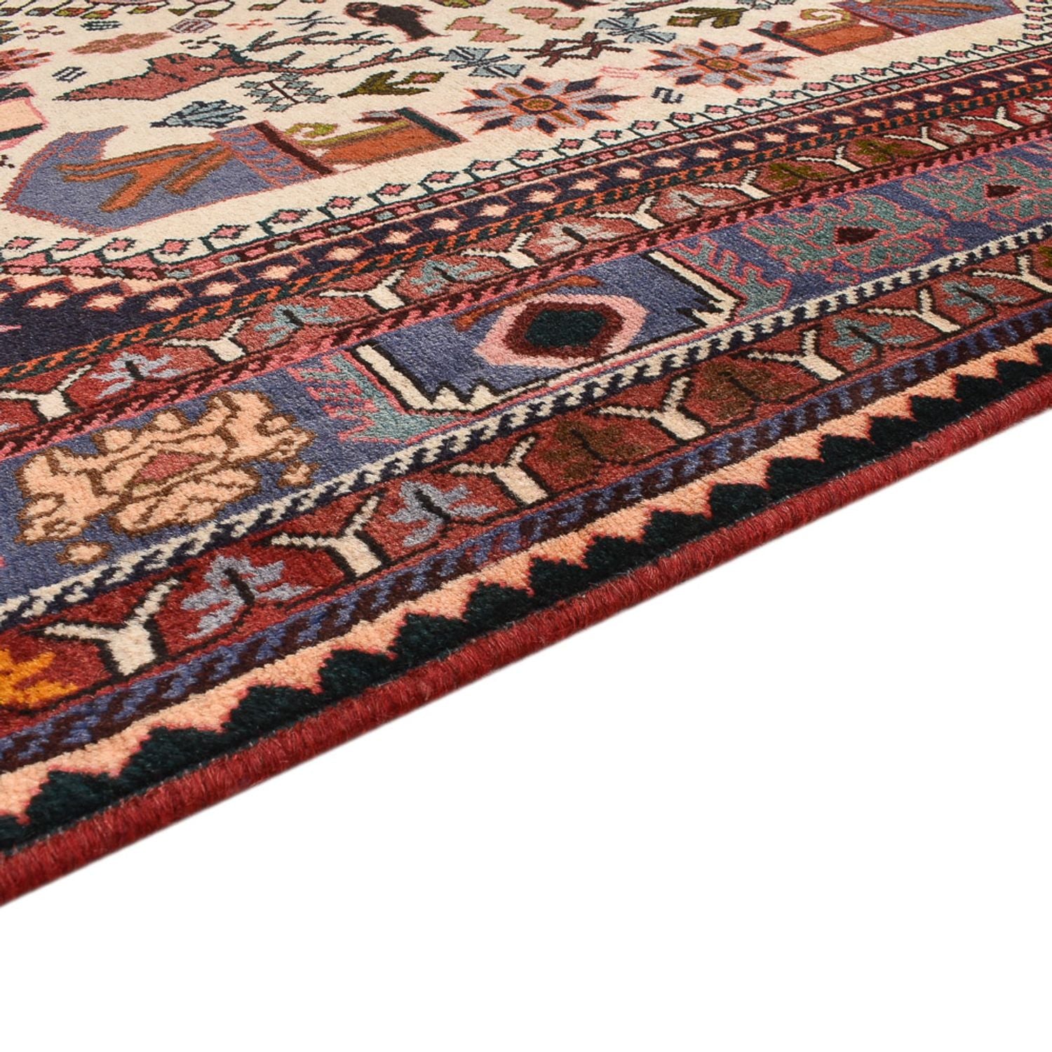 Gabbeh Teppich - Kaschkuli Perser - 252 x 156 cm - mehrfarbig